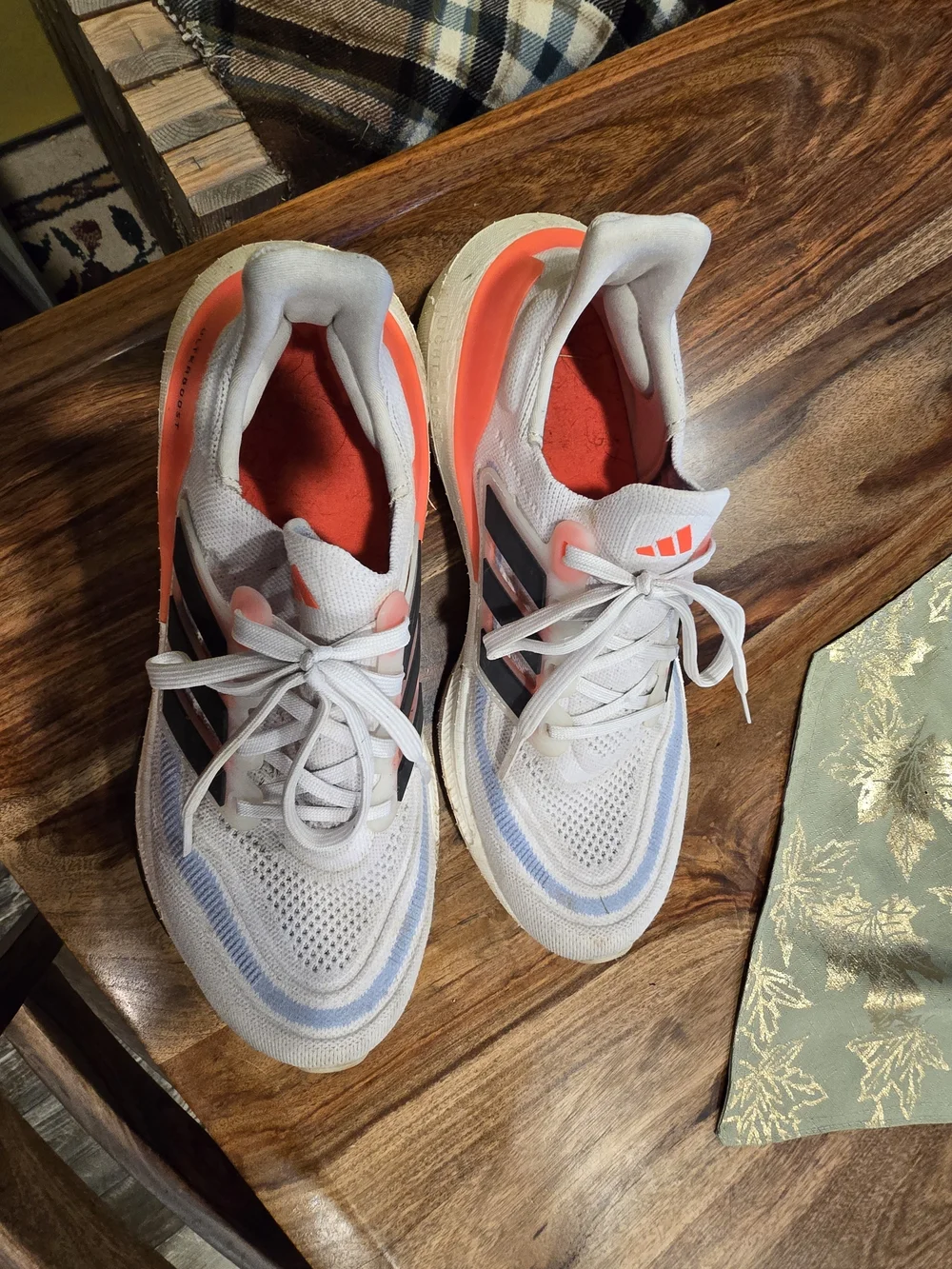 adidas Ultraboost Women's Light Gray Sneakers with Coral Highlights